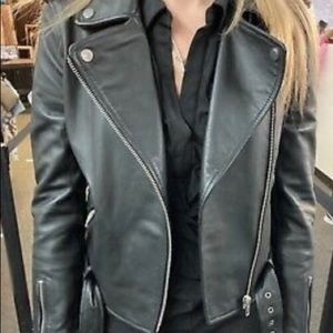Walter baker Allison leather jacket w/ embroidery